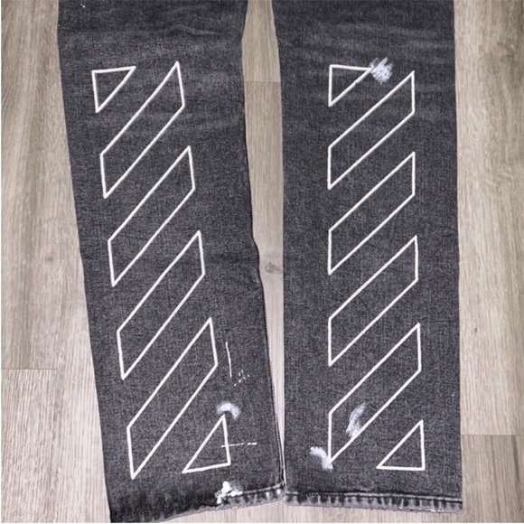 Authentic Off-White Man Diag Outline Paint Skinny Jeans - Picture 8 of 16
